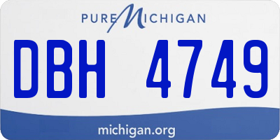 MI license plate DBH4749