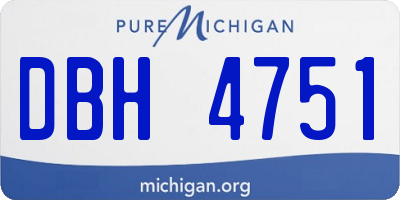 MI license plate DBH4751