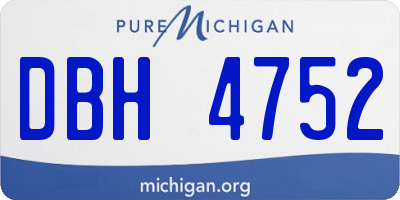 MI license plate DBH4752