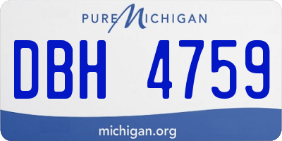 MI license plate DBH4759