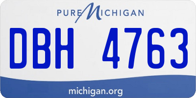 MI license plate DBH4763
