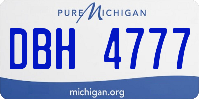 MI license plate DBH4777
