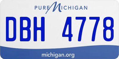 MI license plate DBH4778