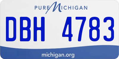 MI license plate DBH4783