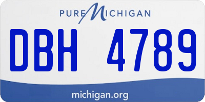 MI license plate DBH4789