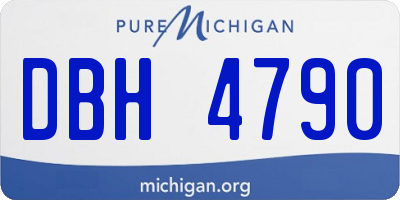 MI license plate DBH4790