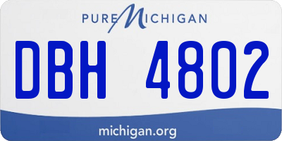 MI license plate DBH4802