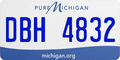 MI license plate DBH4832