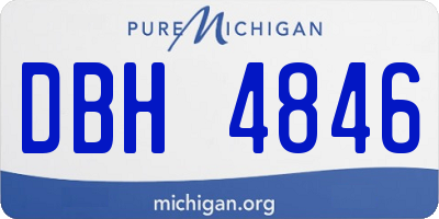 MI license plate DBH4846