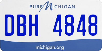 MI license plate DBH4848