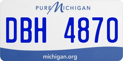 MI license plate DBH4870