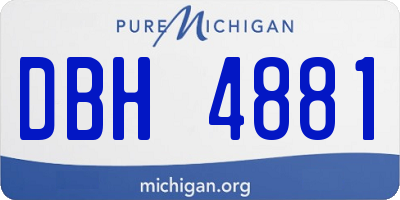 MI license plate DBH4881