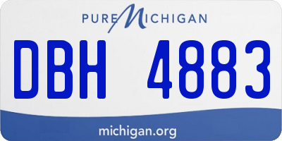 MI license plate DBH4883