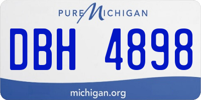 MI license plate DBH4898