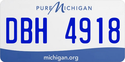 MI license plate DBH4918