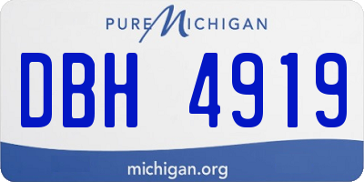 MI license plate DBH4919
