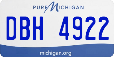 MI license plate DBH4922
