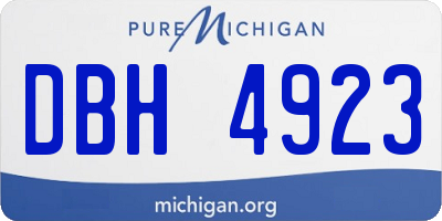 MI license plate DBH4923