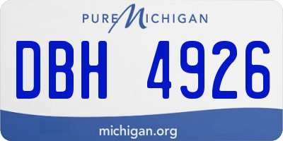 MI license plate DBH4926