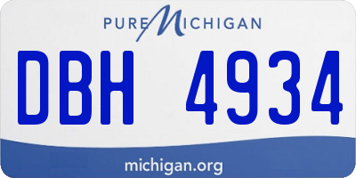 MI license plate DBH4934