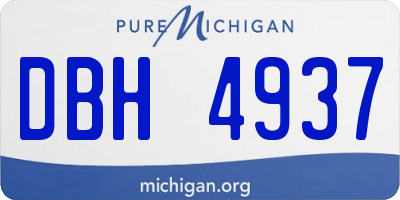 MI license plate DBH4937
