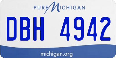 MI license plate DBH4942