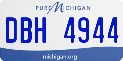 MI license plate DBH4944