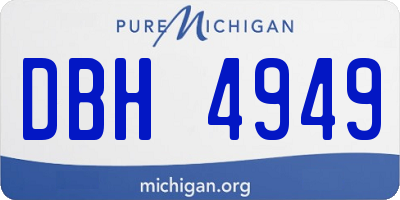 MI license plate DBH4949