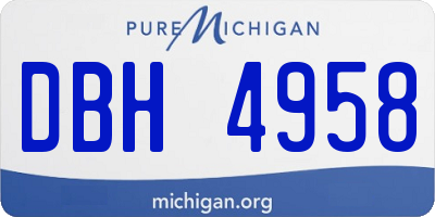 MI license plate DBH4958
