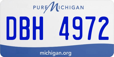MI license plate DBH4972