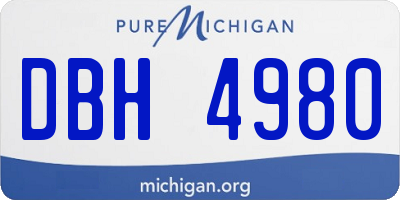 MI license plate DBH4980
