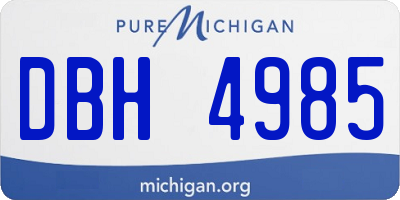 MI license plate DBH4985