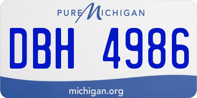 MI license plate DBH4986