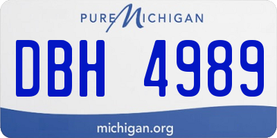 MI license plate DBH4989
