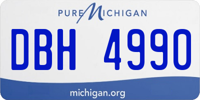 MI license plate DBH4990