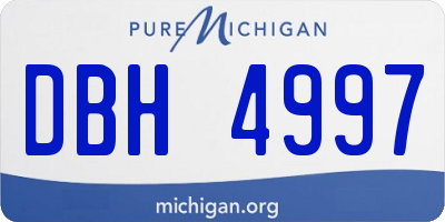 MI license plate DBH4997