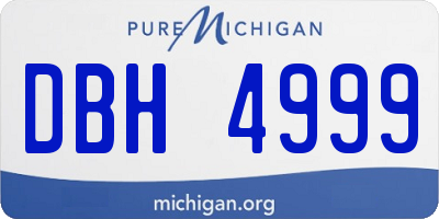 MI license plate DBH4999