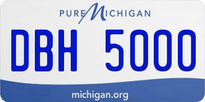 MI license plate DBH5000