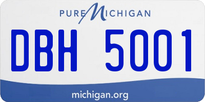 MI license plate DBH5001