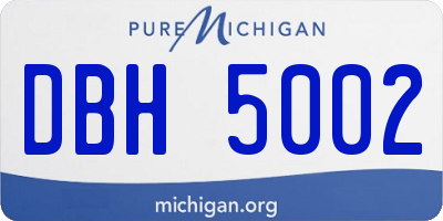 MI license plate DBH5002