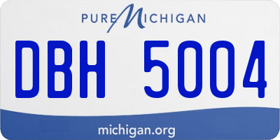 MI license plate DBH5004