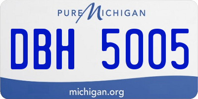 MI license plate DBH5005