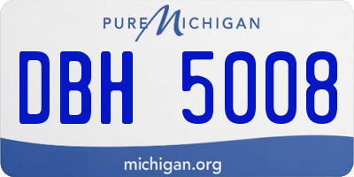MI license plate DBH5008