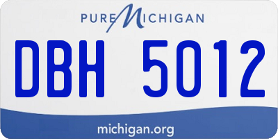 MI license plate DBH5012