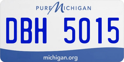 MI license plate DBH5015