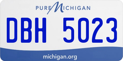 MI license plate DBH5023