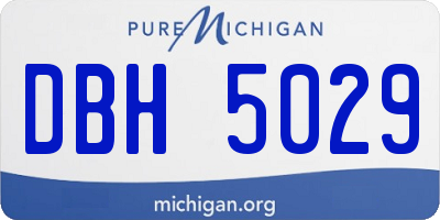 MI license plate DBH5029