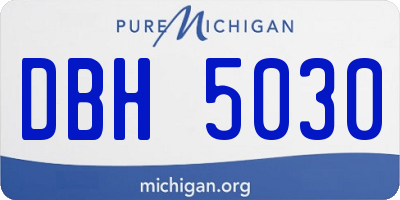 MI license plate DBH5030