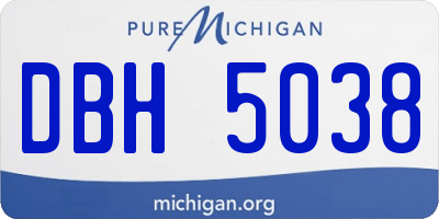 MI license plate DBH5038