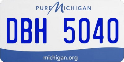 MI license plate DBH5040
